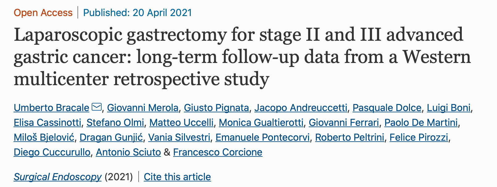 Laparoscopic gastrectomy