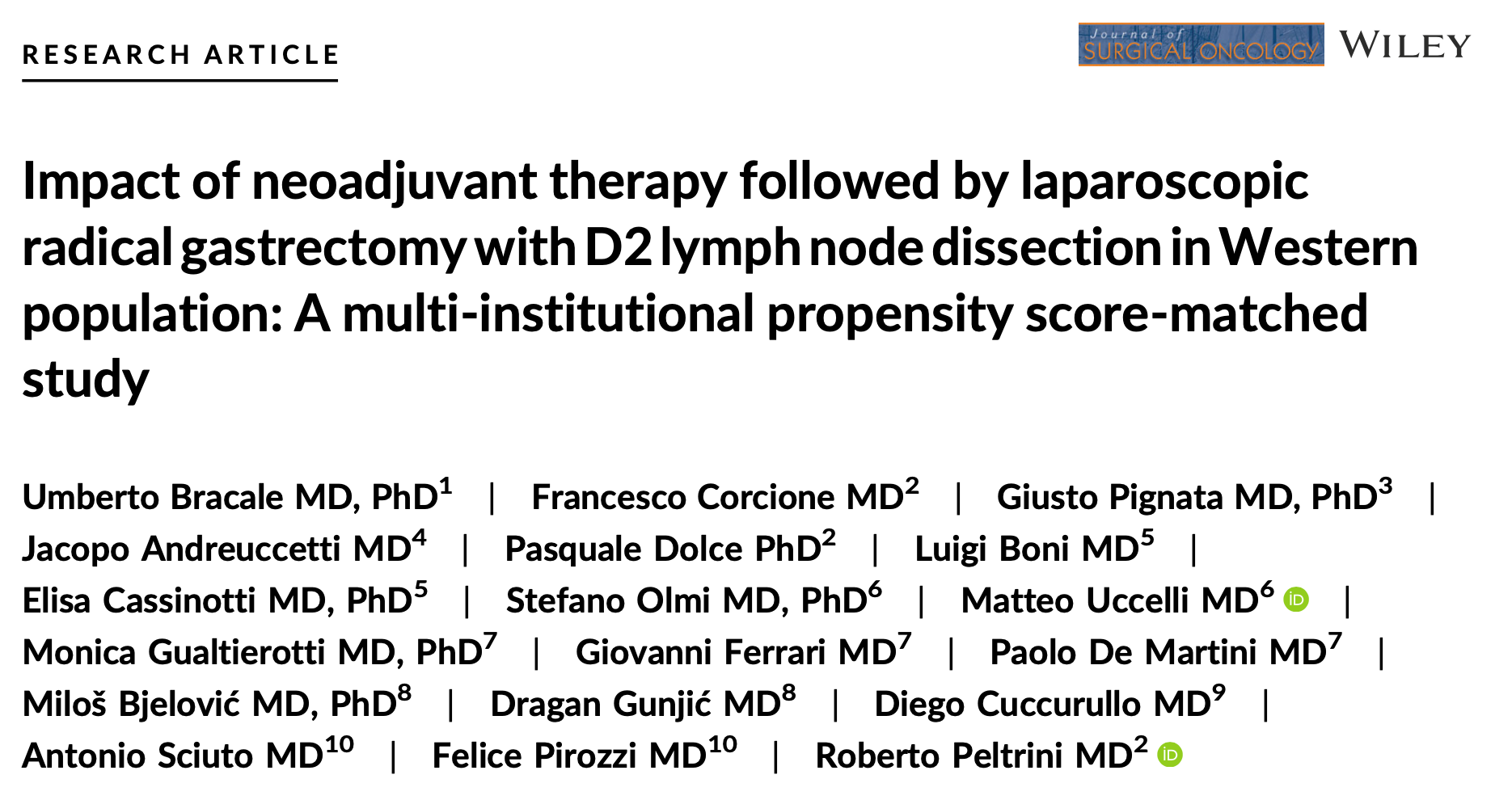 Neoadjuvant therapy followed by laparoscopic radical gastrectomy for cancer