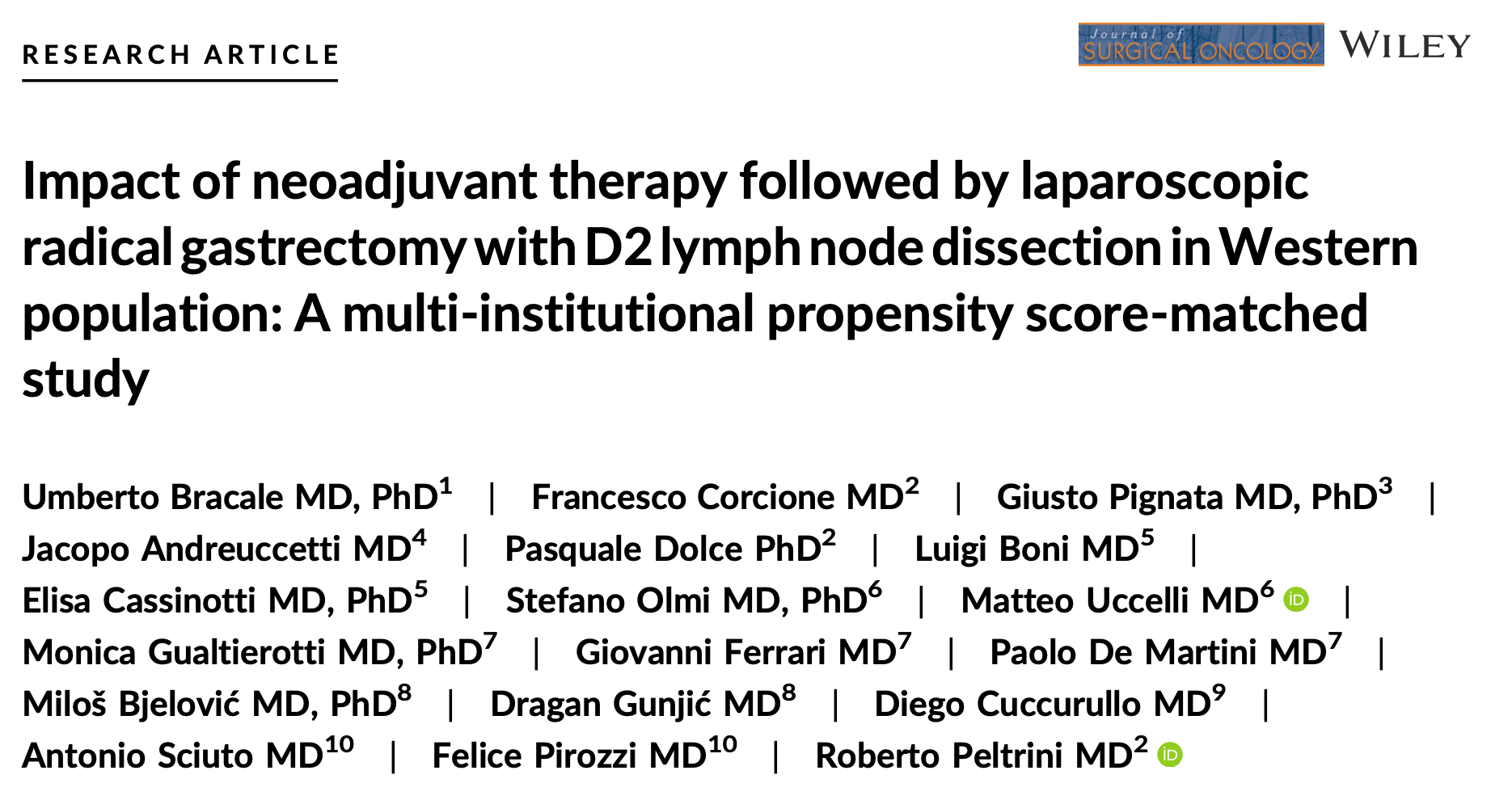 Laparoscopic gastrectomy for cancer