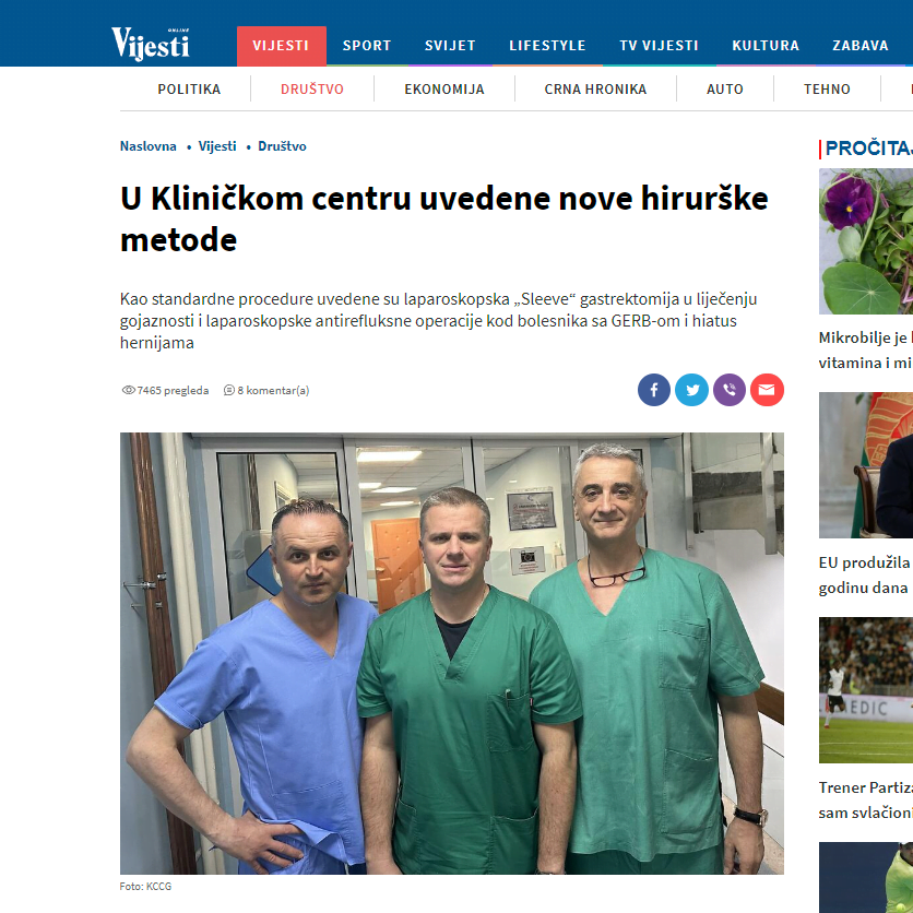 Vijesti me Milos Bjelovic klinicki centar Crna Gora