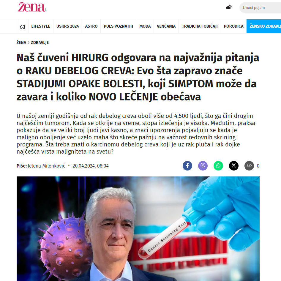 Dr Milos Bjelovic Blic Zena