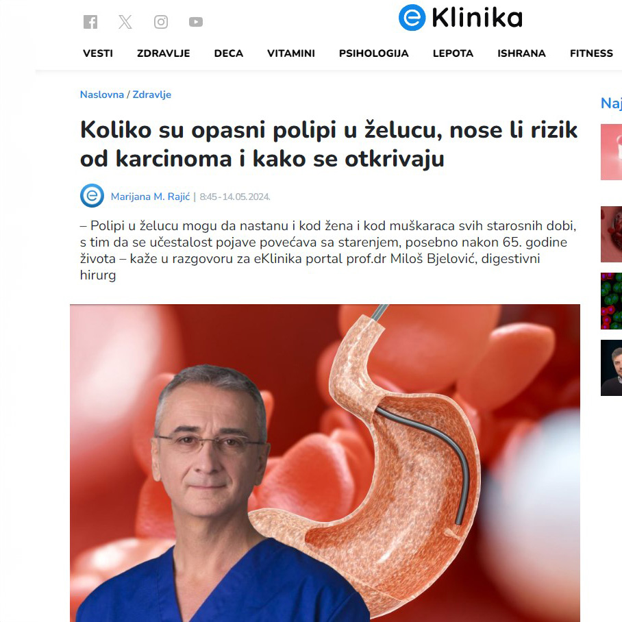Dr Milos Bjelovic eklinika polipi